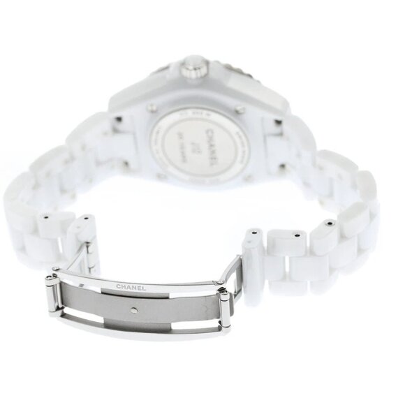 CHANEL J12 white ceramic 12P diamond 20 YEARS Quartz Ladies Watch - Picture 4 of 6